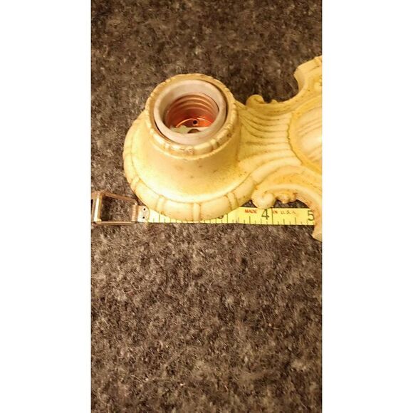 Antique art deco flat mount ceiling light fixture with double light. Late 1800s - Picture 4 of 10